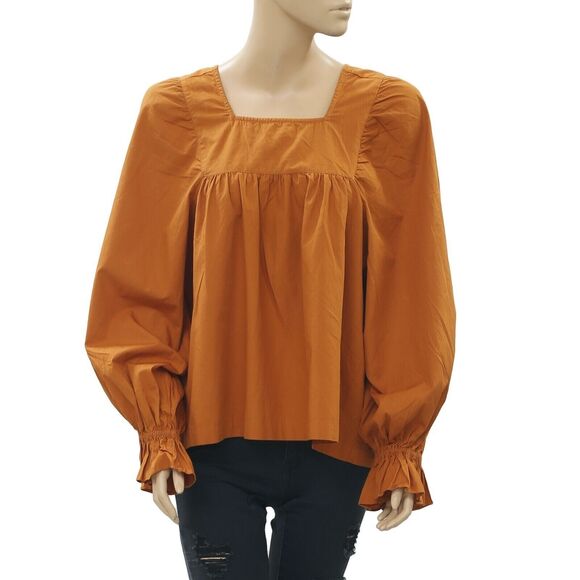 202375 Happy X Nature Kate Hudson Juliet Blouse Top Ruffle Long Sleeve XS New - Picture 4 of 7